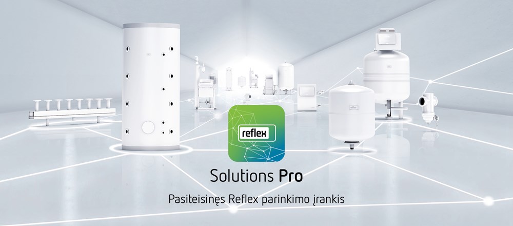 Reflex Solutions Pro.  Reflex produktų parinkimo ir pritaikymo įrankis
